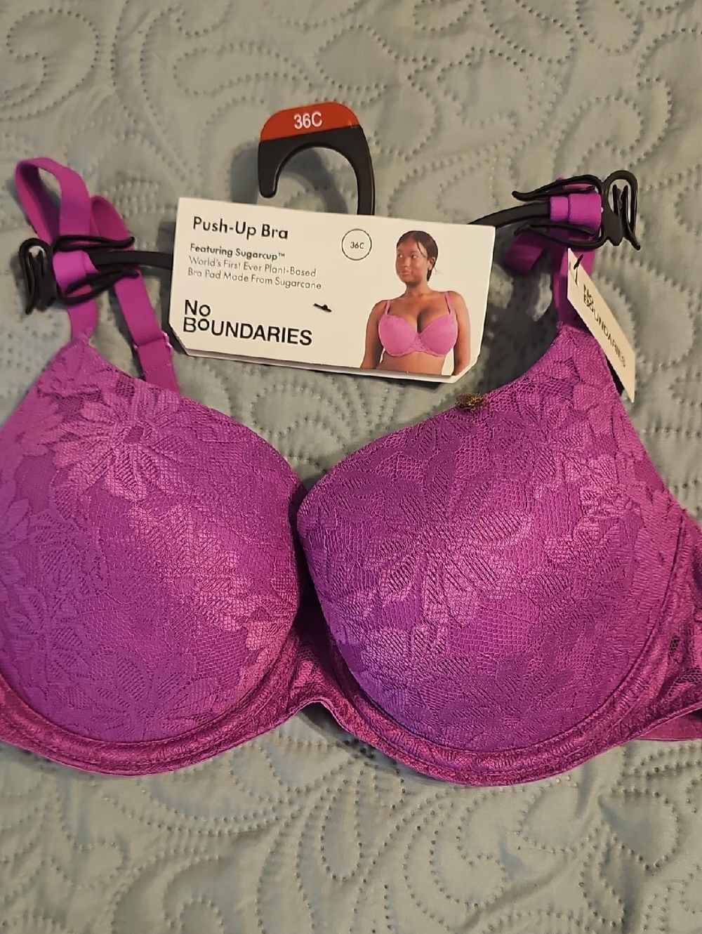 No Boundaries Lace Push-Up Bra - Deep Violet